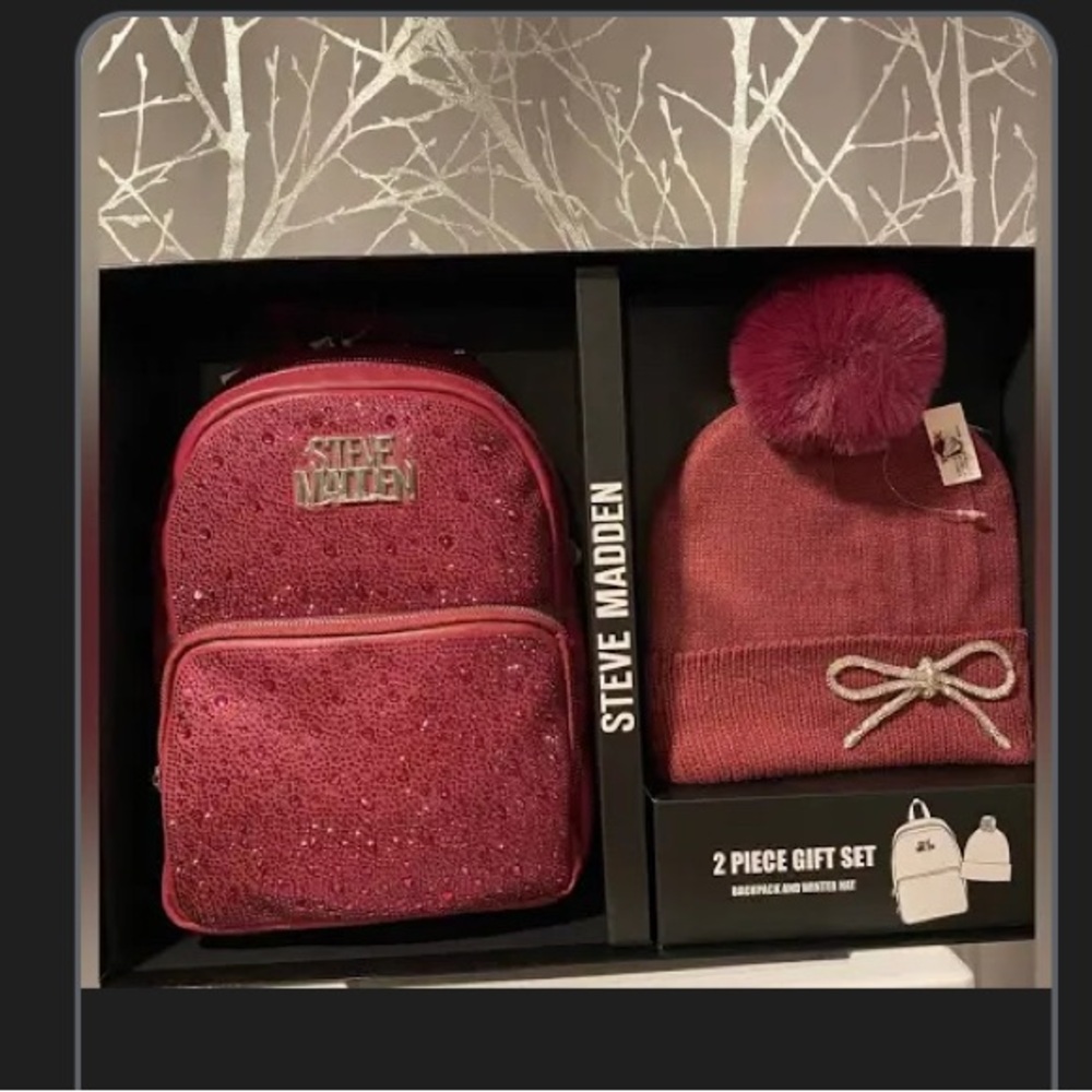 Steve Madden Maroon Glitter Bag